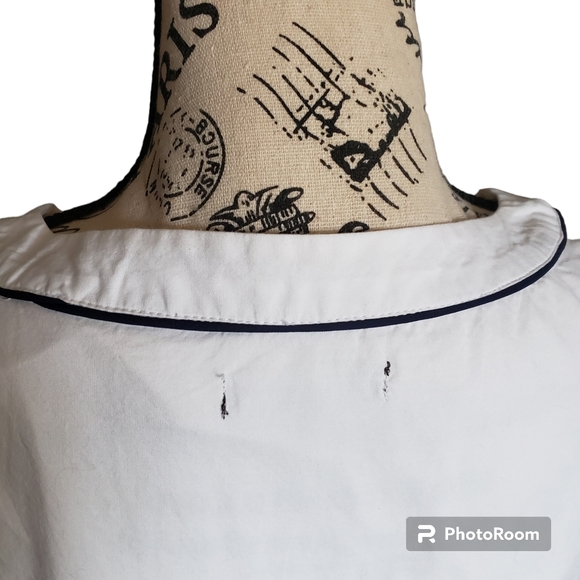 Adrianna papell womens woven office casual blouse geometic Embroidered size L - Picture 3 of 12